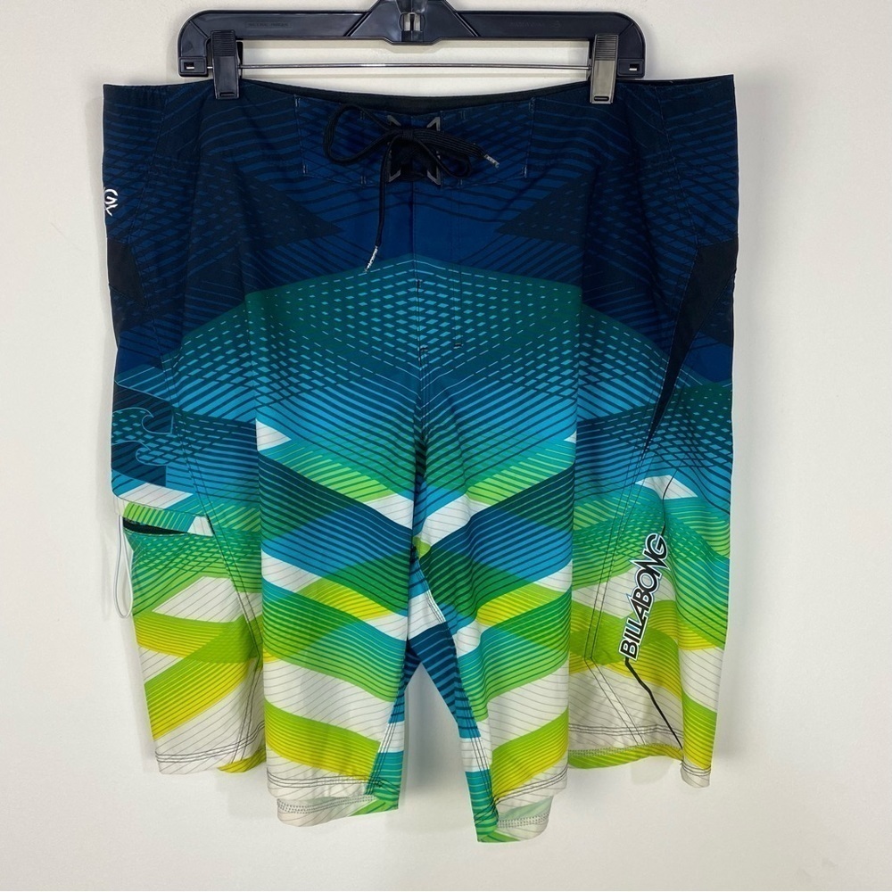 Billabong Colorblock Striped Swim Trunks Beach Vacation Summer